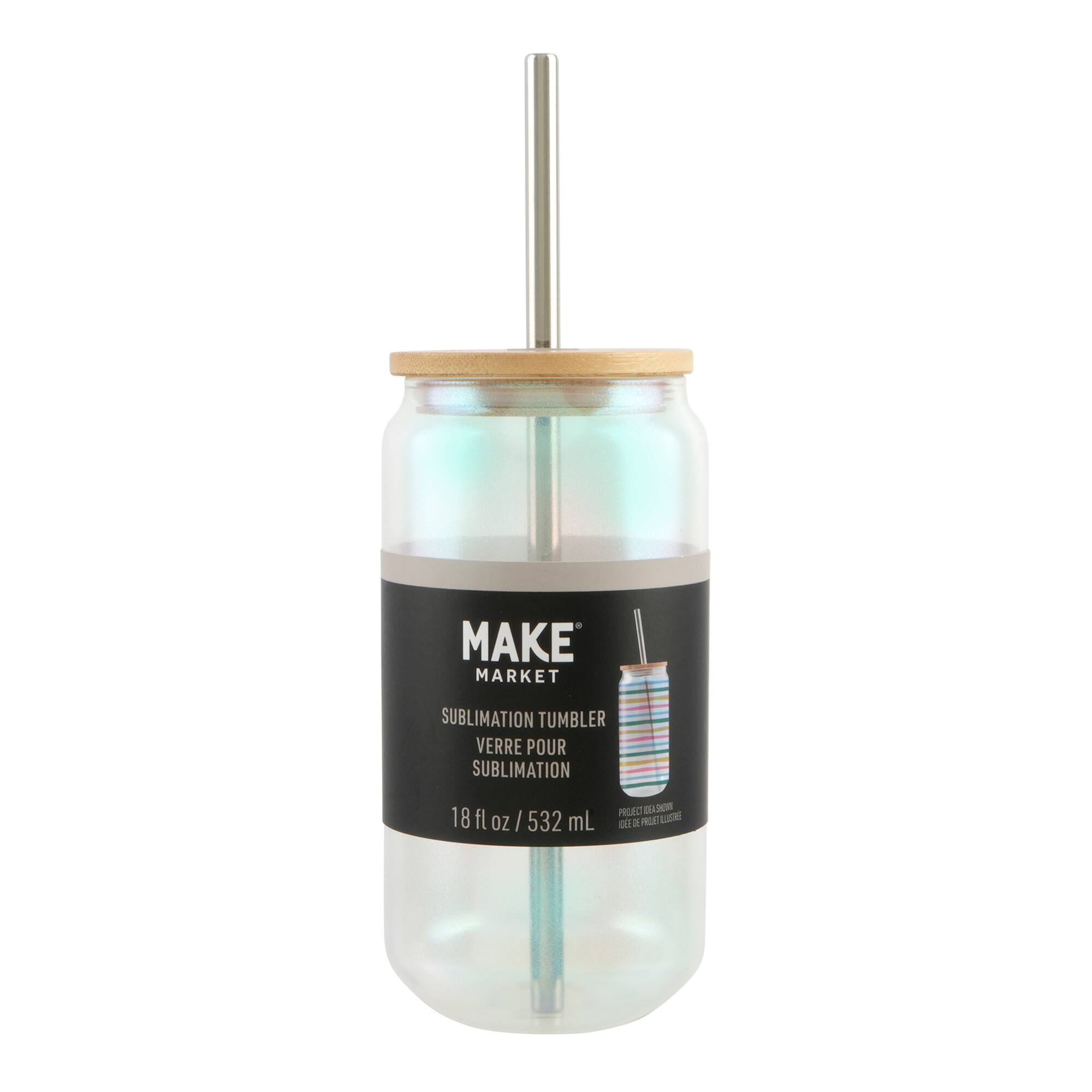 12 Pack: 18oz. Iridescent Glass Sublimation Tumbler by Make Market®